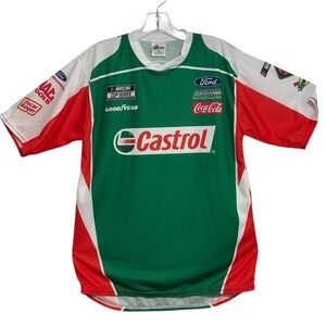 Outer Circle NASCAR Racing Jersey Men Green Castrol Roush Fenway Keselowski  M